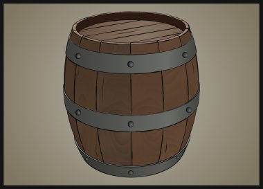 ahşap varil ile demir halkalar