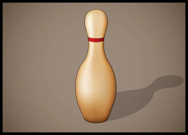 Enkele bowling pin met rode strepen geïsoleerd — Stockvector