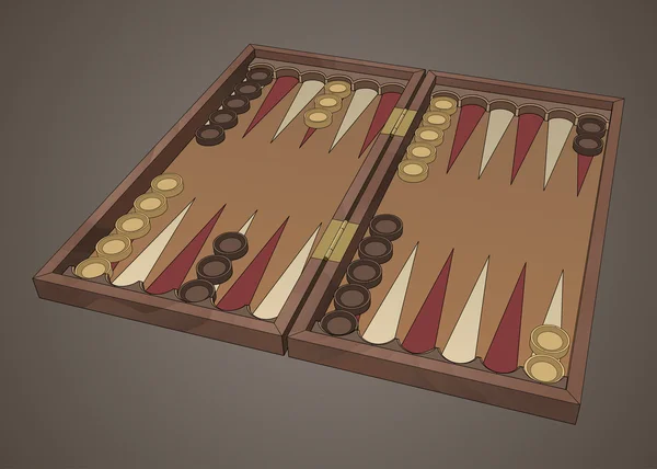 Backgammon hölzerne Tavli-Brett Spiel — Stockvektor