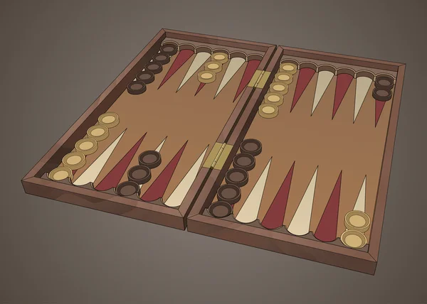 Backgammon hölzerne Tavli-Brett Spiel lizenzfreie Stockvektoren