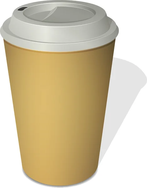 Take-out coffee cup with a cap isolated on white — Stock Vector