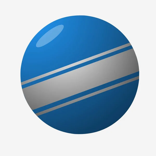 Geniş metalik gümüş şeritli parlak, üç boyutlu bir küre merkezinin etrafında yatay olarak sarılı. Bu da stilize olmuş bir plaj topu, bir küre ya da bir gezegen ikonu olduğunu gösteriyor.