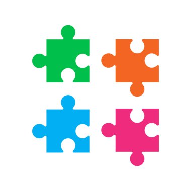 Renkli yapboz parçaları seti Simge veya Logo