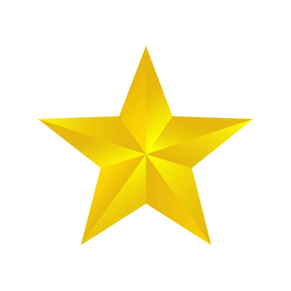 Parlak Altın Yıldız Vektör Simgesi & 3D Parlak Ödül Sembolü
