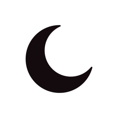 Kara Hilal Ay Simgesi Beyaz Arkaplanda Gece ve Ay Kavramları İçin İzole Edildi