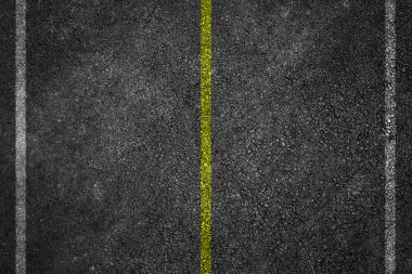 Asfalt yol doku beyaz çizgileri ve sarı