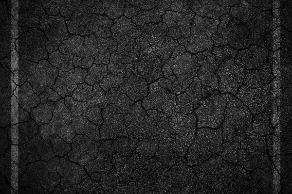 Crack asfalto Estrada Textura com tiras brancas — Fotografia de Stock