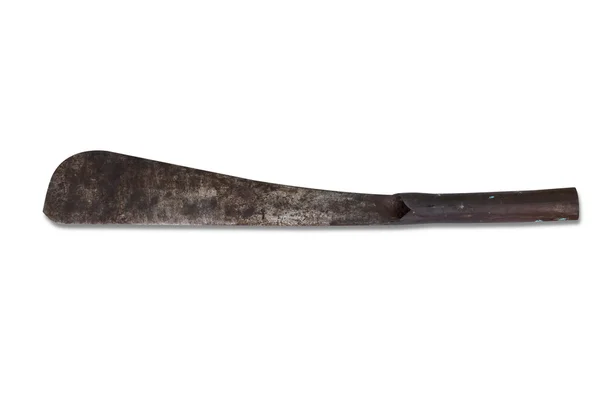 Rusty cuchillo grande aislado sobre fondo blanco — Foto de Stock