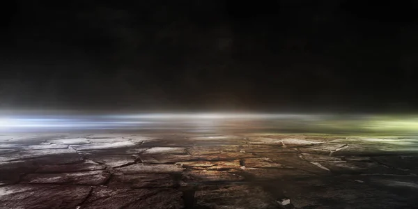Karanlık Boş Yolda Karanlık Arka Plan Dumanlı Soyut Bir Dağ — Stok fotoğraf
