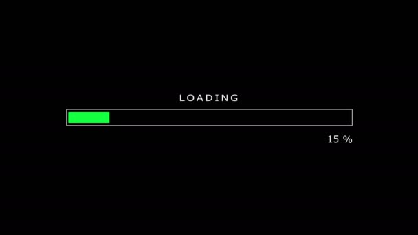 Loading Bar Animation Black Screen — Stock Video