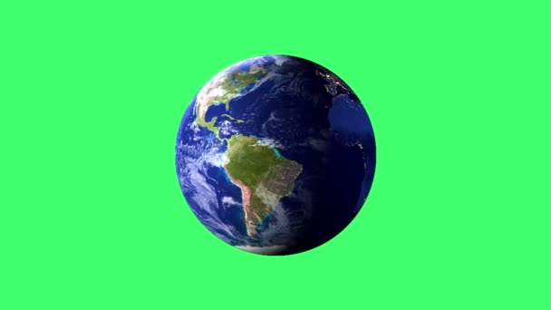 地球在绿色屏幕上旋转 这是Nasa提供的图像元素 — 图库视频影像