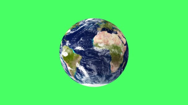 Earth Rotating Green Screen Element Image Furnished Nasa — Video Stock