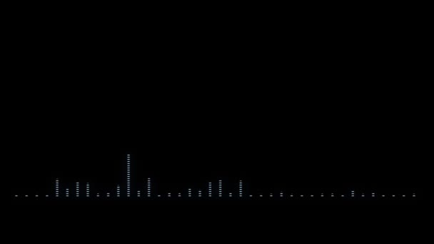 4K黑底声波数字线动画 音乐均衡器 声波或声频线 数字播放器波形 声光技术或调频棒 录音机信号 — 图库视频影像