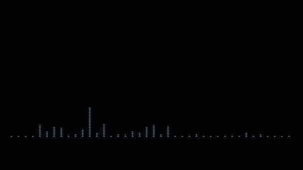 4K黒い背景の音波デジタルラインアニメーション 音楽イコライザー ラインのオーディオ波やサウンド周波数 デジタルプレーヤー波形 サウンドテクノロジーやチューニングバー レコーダー信号のためのハード — ストック動画