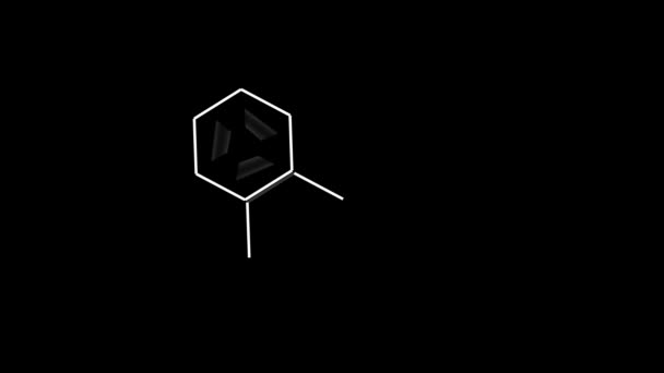 Diagrama Moléculas Animadas Enlace Reacción Química Sobre Fondo Negro — Vídeo de stock