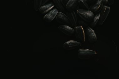 birçok siyah ayçiçeği tohumu arka plan yakın çekim