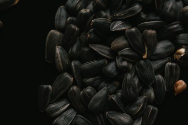 birçok siyah ayçiçeği tohumu arka plan yakın çekim