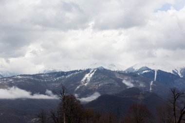 Dağ manzarası. Krasnaya Polyana, Sochi, Rusya Federasyonu