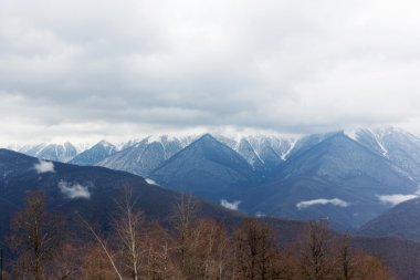 Dağ manzarası. Krasnaya Polyana, Sochi, Rusya Federasyonu