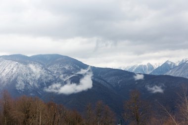 Dağ manzarası. Krasnaya Polyana, Sochi, Rusya Federasyonu