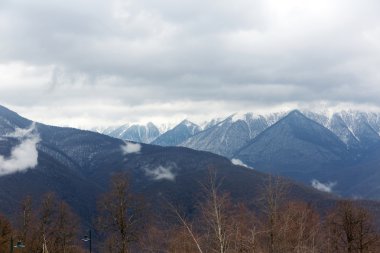 Dağ manzarası. Krasnaya Polyana, Sochi, Rusya Federasyonu