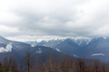Dağ manzarası. Krasnaya Polyana, Sochi, Rusya Federasyonu