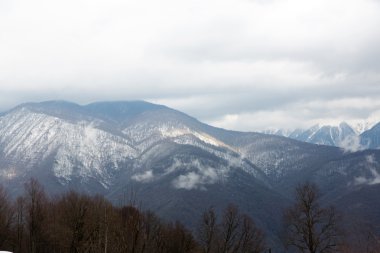 Dağ manzarası. Krasnaya Polyana, Sochi, Rusya Federasyonu