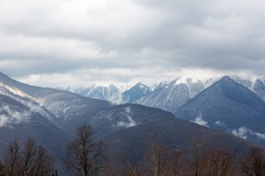 Dağ manzarası. Krasnaya Polyana, Sochi, Rusya Federasyonu
