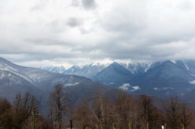 Dağ manzarası. Krasnaya Polyana, Sochi, Rusya Federasyonu