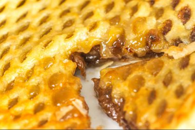 Lezzetli bir örgü pastası. Yakın plan.