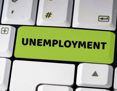 bir bilgisayar klavyesinde işsizlik kelimesi