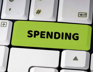 bir bilgisayar klavyesine kelime harcaması