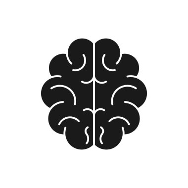 Beyaz arkaplanda izole edilmiş beyin simgesi vektör çizimi