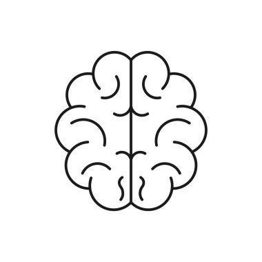 Beyaz arkaplanda izole edilmiş beyin çizgisi simgesi vektör çizimi