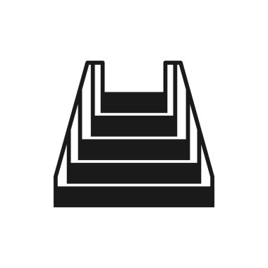 Merdiven ikonu çizimi. beyaz arkaplanda izole edilmiş merdiven sembolü