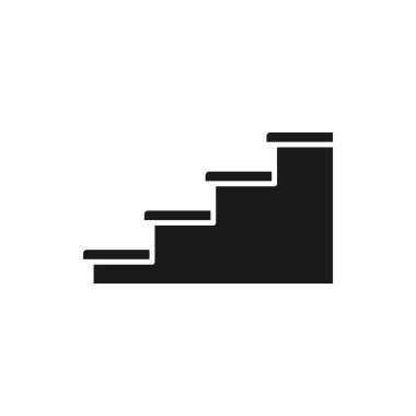 Merdiven ikonu çizimi. beyaz arkaplanda izole edilmiş merdiven sembolü