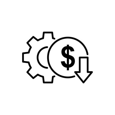 Üretim maliyet azaltma vektör simgesi
