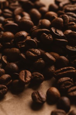 ışık kağıt üzerinde koyu kahve çekirdekleri yakın çekim