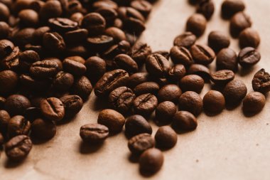 ışık kağıt üzerinde koyu kahve çekirdekleri yakın çekim