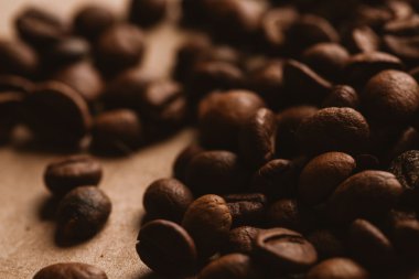 ışık kağıt üzerinde koyu kahve çekirdekleri yakın çekim