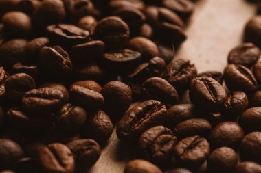 ışık kağıt üzerinde koyu kahve çekirdekleri yakın çekim