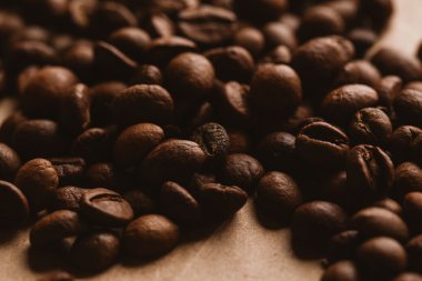 ışık kağıt üzerinde koyu kahve çekirdekleri yakın çekim