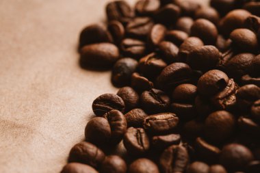 ışık kağıt üzerinde koyu kahve çekirdekleri yakın çekim