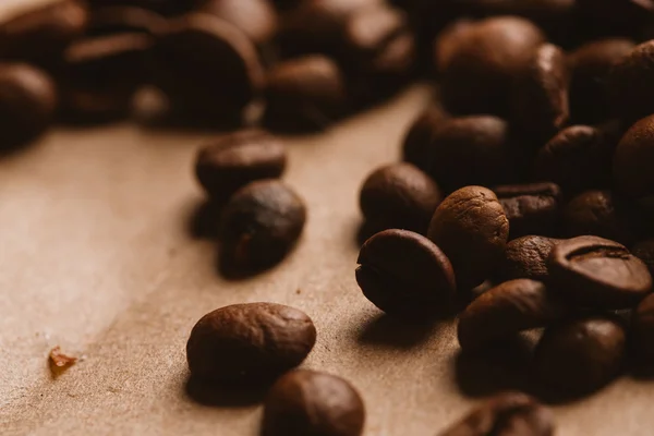 ışık kağıt üzerinde koyu kahve çekirdekleri yakın çekim