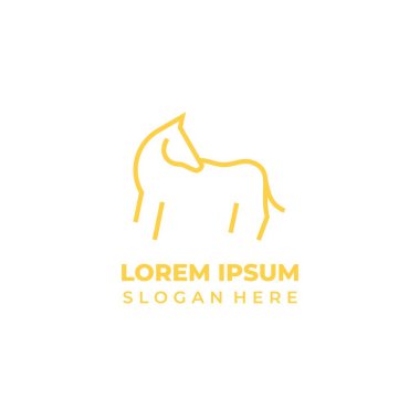 Vektör at logosu, zarif çizgi sanatı at sembolü.