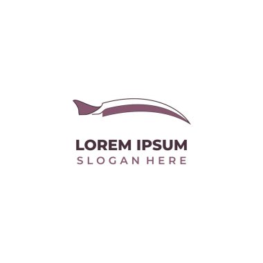 Vektör eğimli bıçak logosu, çizgi sanatı ve şekil tarzı, zarif.