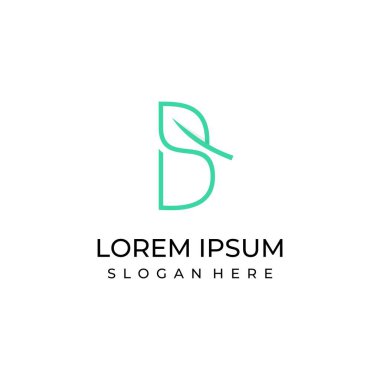 B ve S harfleri, doğayla iç içe geçmiş şirket logoları için yaprak sembolleriyle birleştirilmiş.