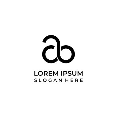 ab harfi logo monogramı, harf a harfi ve harf b satırı sanat.