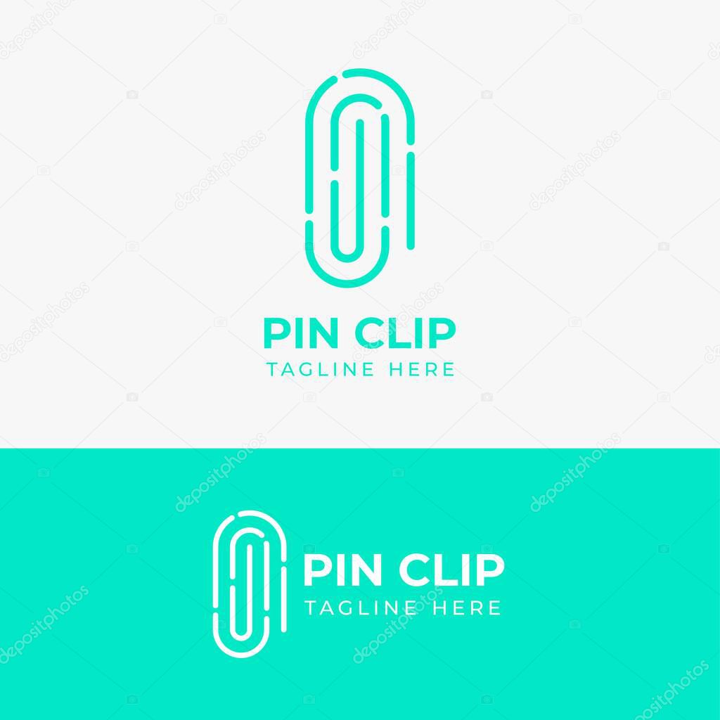 Paper Clip Password Logo. Paperclip logo combination with other symbols