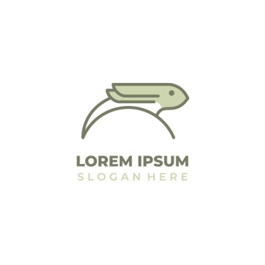 Xanadu zıplayan tavşan logo vektörü, çizgi sanatı ve şekil biçimi, tavşan simgesi veya sembol